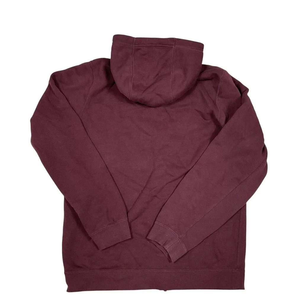 Nike Hoodie Womens S Small Maroon Full Zip Embroidered Swoosh‎ Fleece Sweatshirt